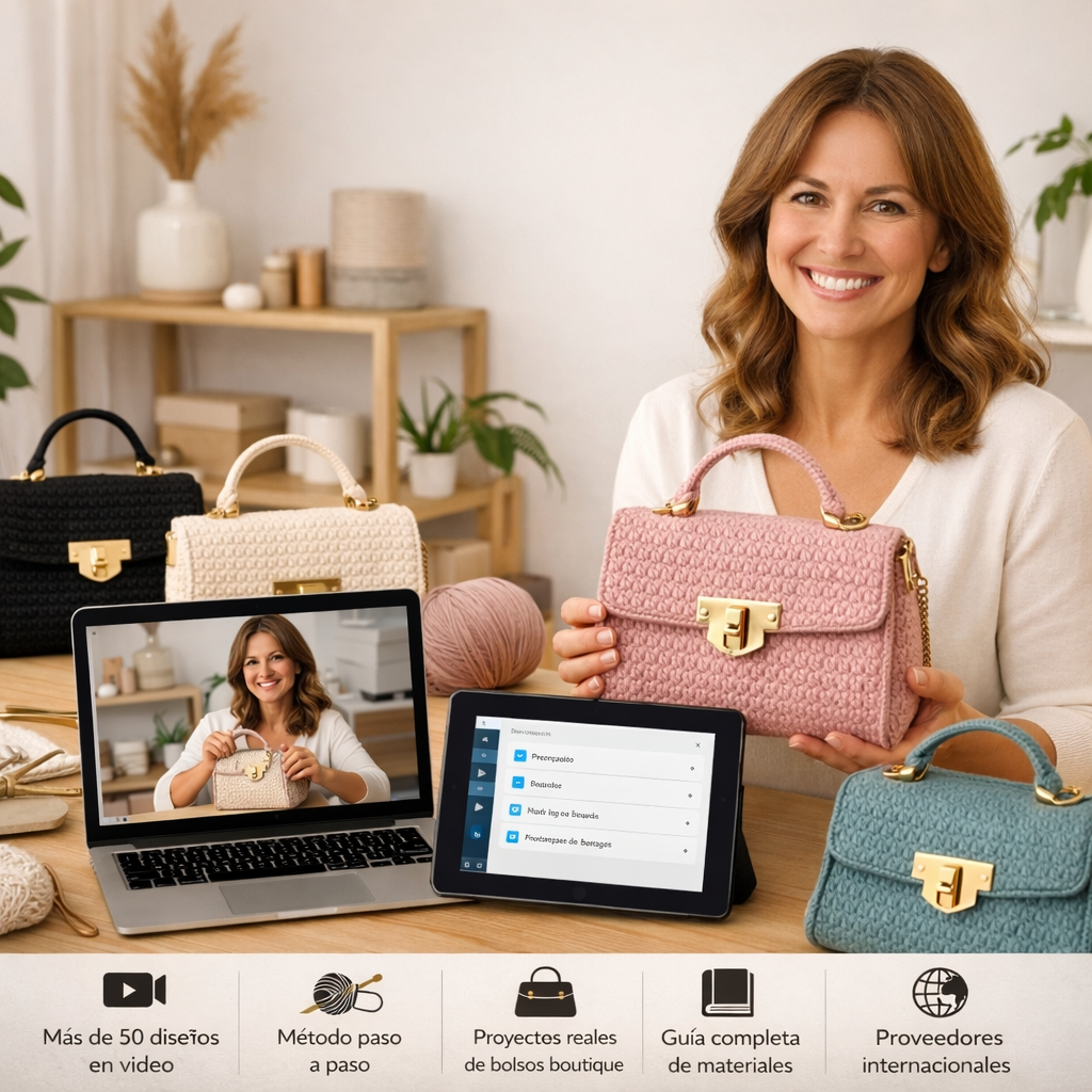 Mega Colección Crochet: +50 Diseños de Bolsos + 7 Regalos 🎁 +100 Patrones Amigurumis 🎁