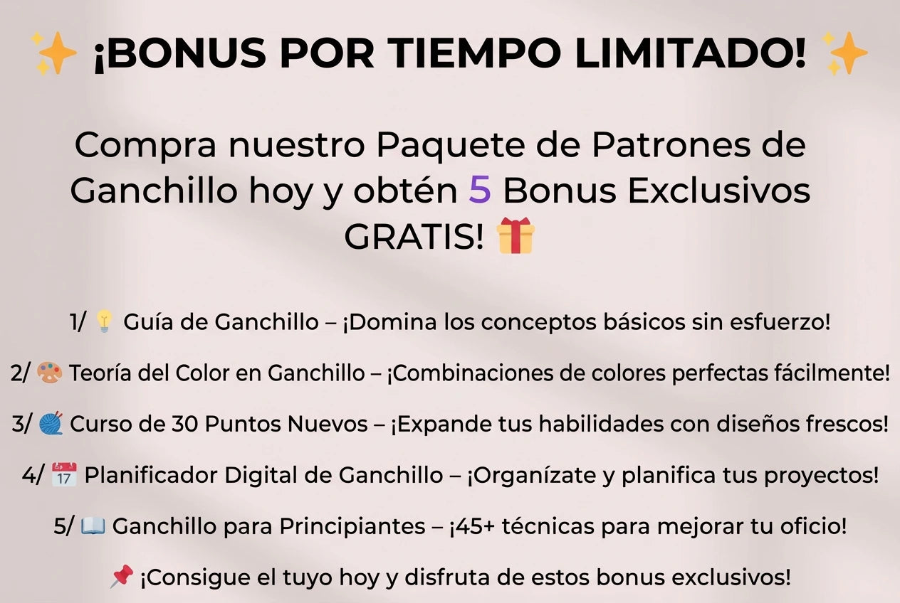 🌸Kit +800 Patrones de Flores a Crochet en Español + 6 BONOS 🎁