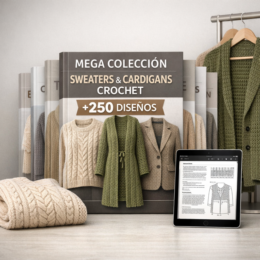 Mega Colección Sweaters & Cardigans Crochet (+250 DISEÑOS)