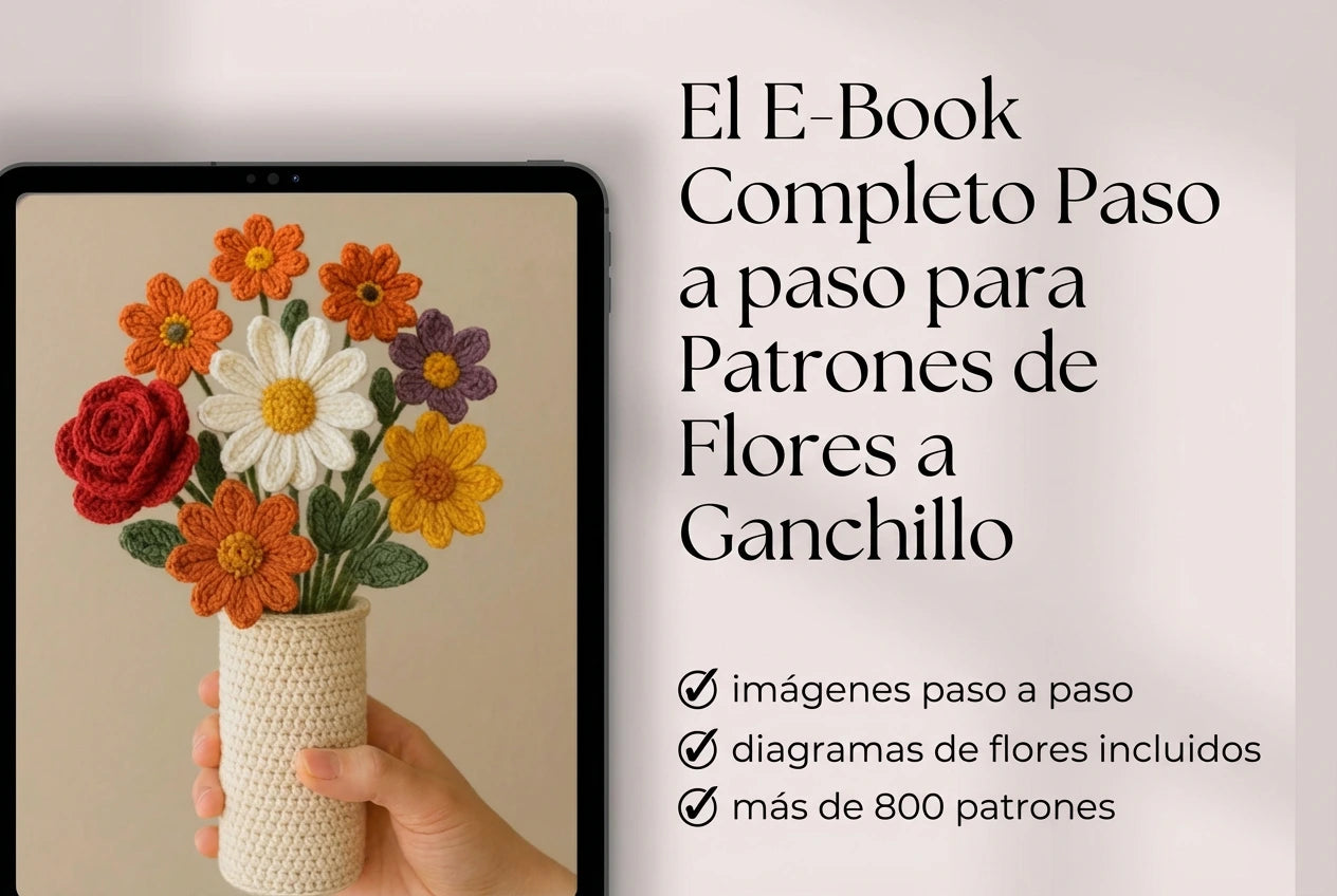 🌸Kit +800 Patrones de Flores a Crochet en Español + 6 BONOS 🎁