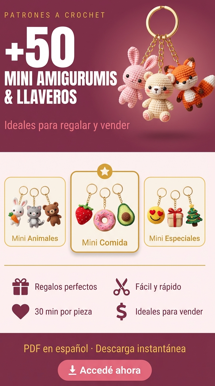 Mini Amigurumis: +50 Llaveros en Crochet 🧶 — Ideales Para Regalar y Vender