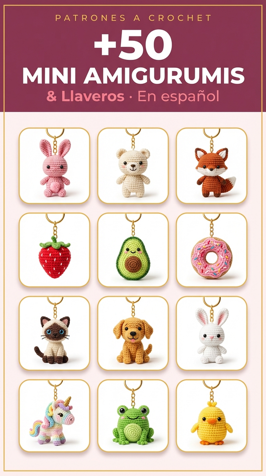 Mini Amigurumis: +50 Llaveros en Crochet 🧶 — Ideales Para Regalar y Vender