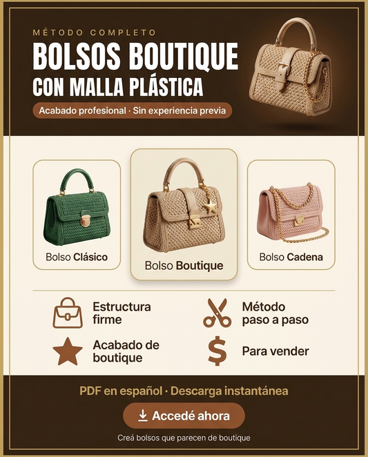 Bolsos Boutique con Malla Plástica — Método Para Crear Bolsos con Acabado Profesional