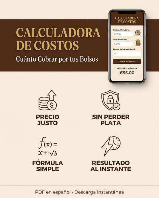 💰 TU CALCULADORA DE COSTOS: Cuánto Cobrar por tus Bolsos